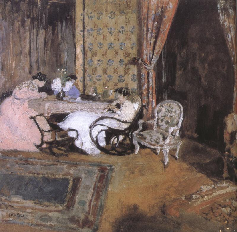 Edouard Vuillard Three women in the sitting room Spain oil painting art